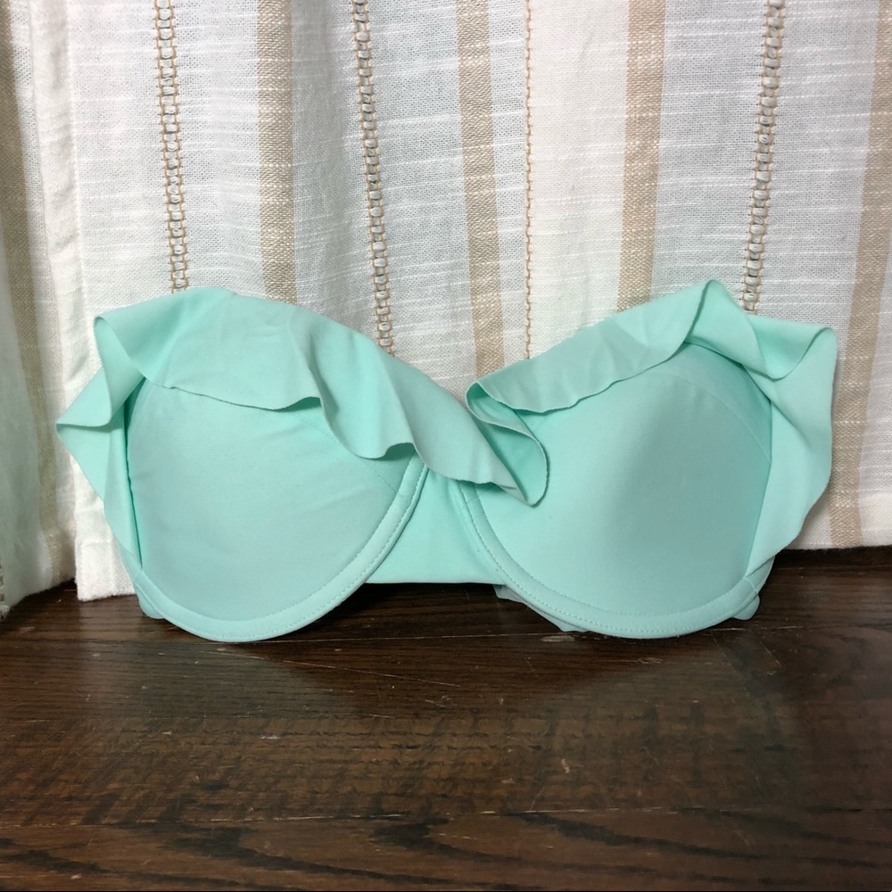 Teal Strapless Bikini Top